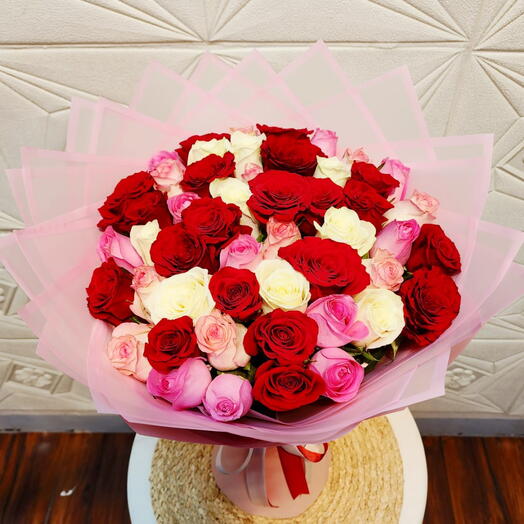 51 Mix Roses Bouquet