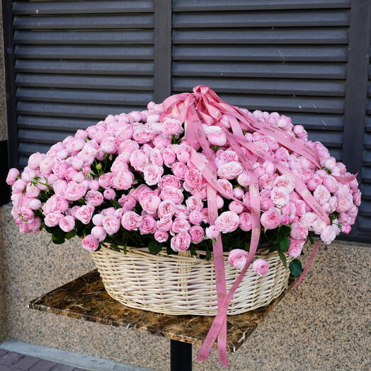 201 Cesta Royale Mansfield de Peonías y Rosas  7490