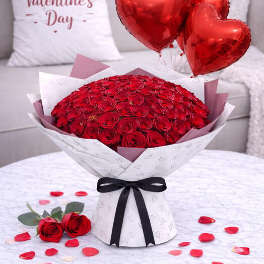 151 Roses d'Amour Éternel Ballons en forme de Cœur Rouge