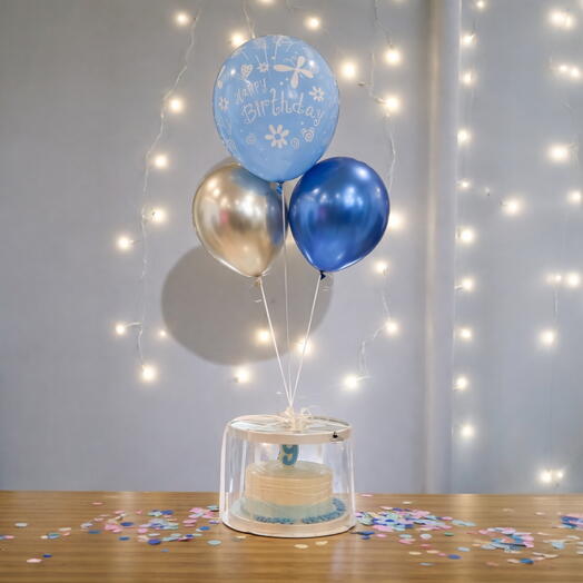 Cake with Helium Balloons
