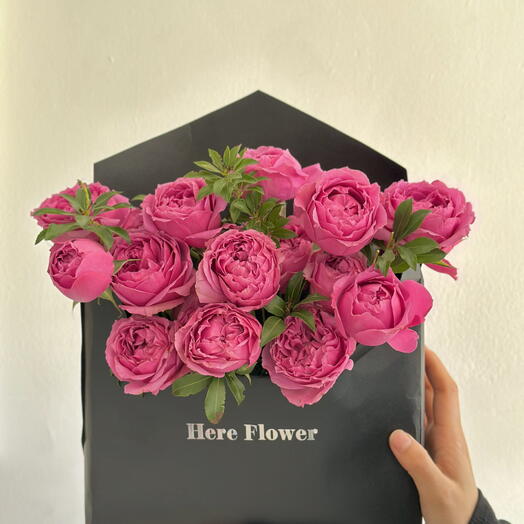 Modern Envelope Purple Rose Flower Box