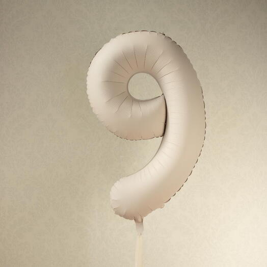 Number 9 beige balloon