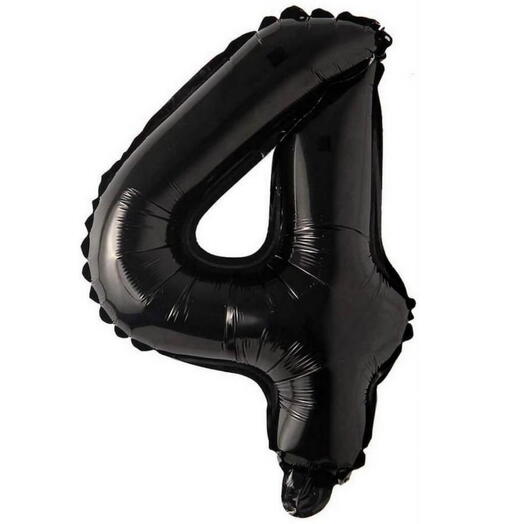 Black number 4 balloon