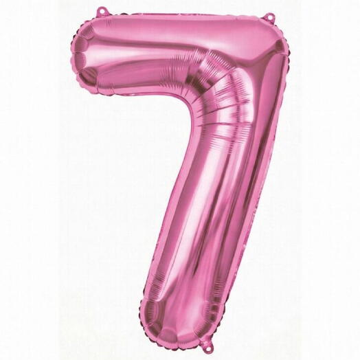 Розовый фольгированный шар с цифрой семь (с гелием)