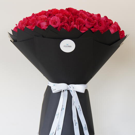 Букет Одержимость из тёмно-розовых роз