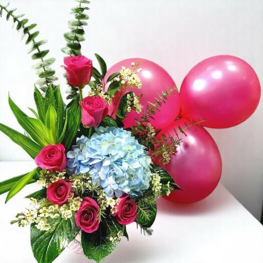 Flowers with balloons