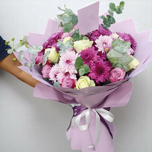 Фиолетово-белый букет