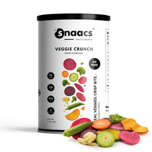SNAACS Veggie Crunch | Mixed Vegetable Snack with Bold   Savory Crunch | Air-Fried Snack - 3 oz | 85 g