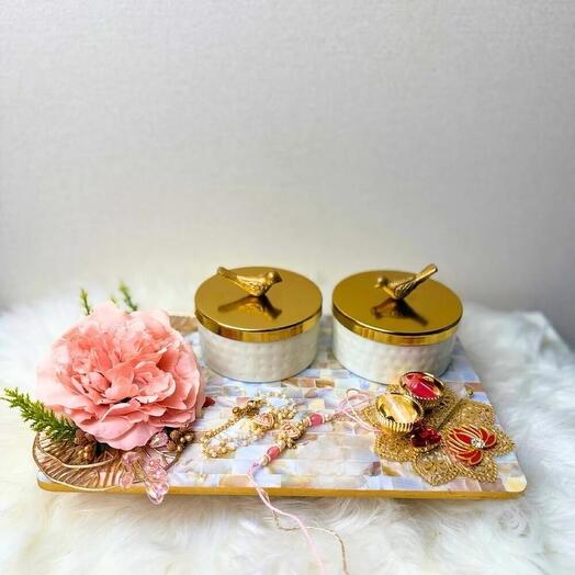 Поднос для ракхи из перламутра