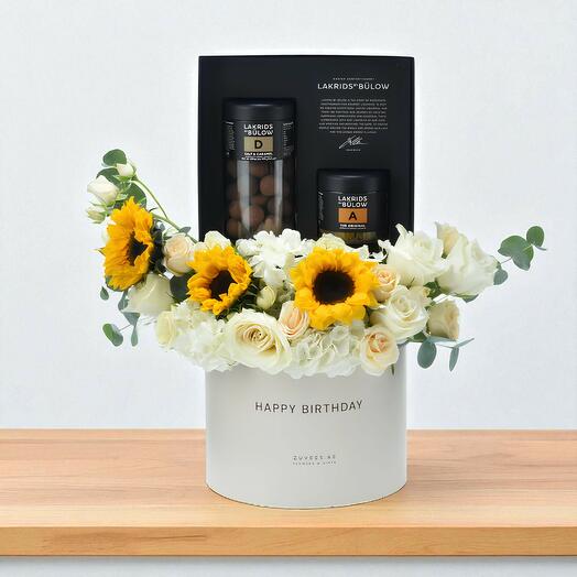 Букет ко дню рождения   Подарочная коробка Lakrids