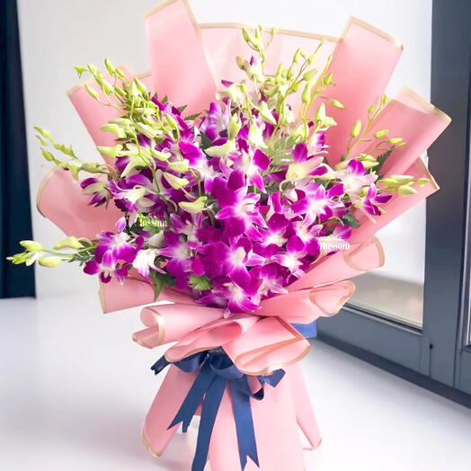 20 Purple Orchids Bouquet
