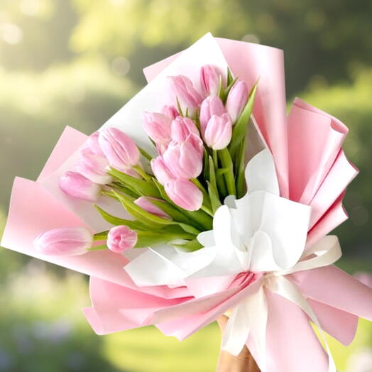 21 розовый тюльпан Шепоты любви
