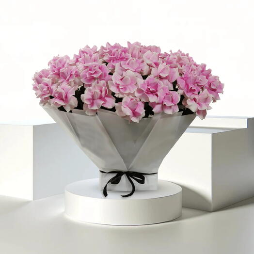 Heartbreaker – 51 pink roses in white wrap | luxury pink bouquet | romantic gift | anniversary flowers | premium bouquet