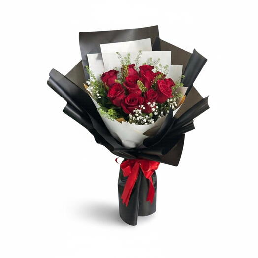Bouquet de 10 roses rouges