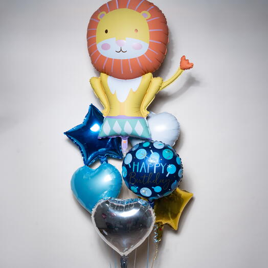 Premium King Lion Happy Birthday Foil Balloon Set  7421