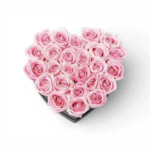 Corazón rosa de San Valentín - 25 rosas