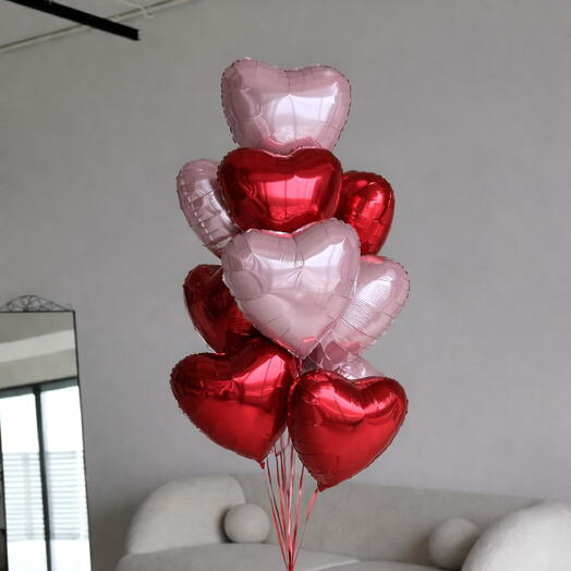 Set of 10 heart balloons