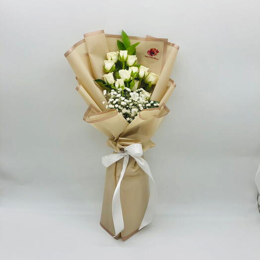 White Baby Roses Small Bouquet HPF204
