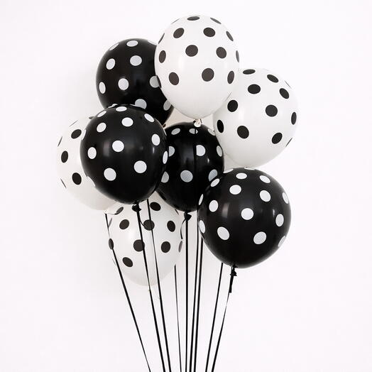Black   White Polka Balloons | RC-BL503