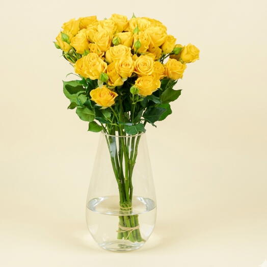 Yellow Spray Rose Vase 1129