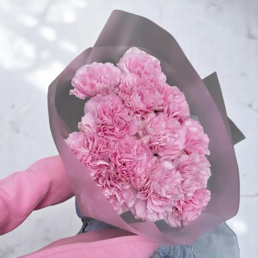 Romantic Bouquet of 49 Cornish Pink Carnations – Elegant Gift Wrapped in Soft Tones