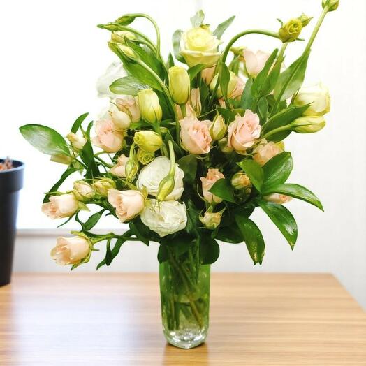 Букет из нежно-розовых роз