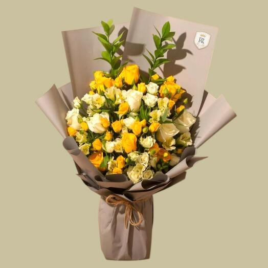 Букет из золотых эустом