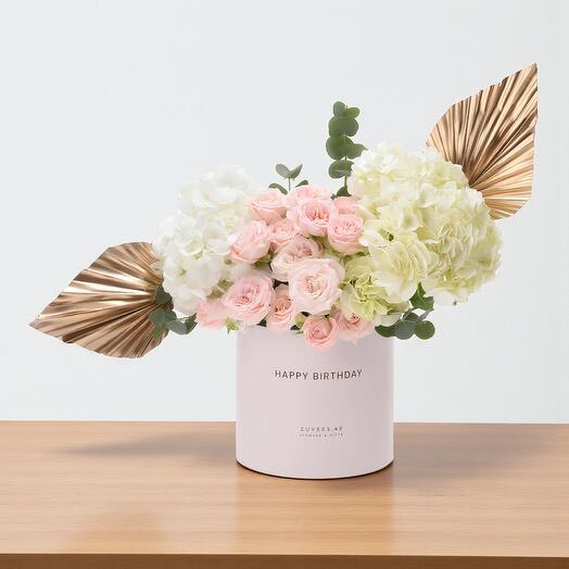 Цветочная коробка Golden Grace «С днем рождения»