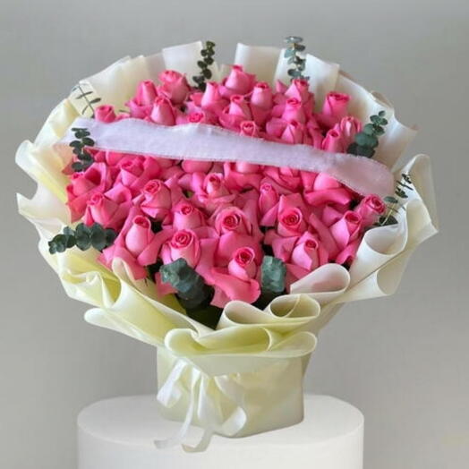 Precious Memories _ 99 Luxurious Pink Rose Bouquet For Anniversary, Birthday or valentine s