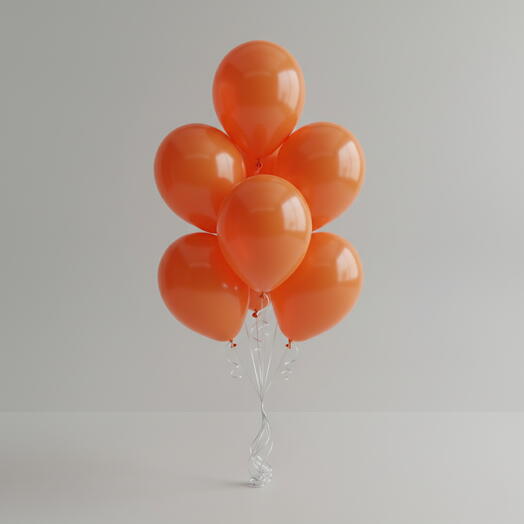8 Orange Helium Balloons - Latex Helium Balloons