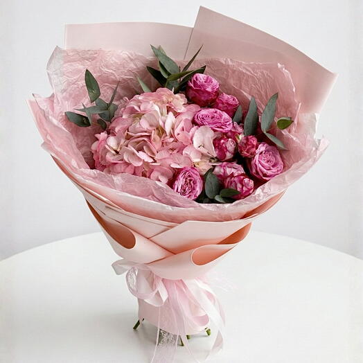 Pink Luxe Bloom – Hydrangea   Peony Spray