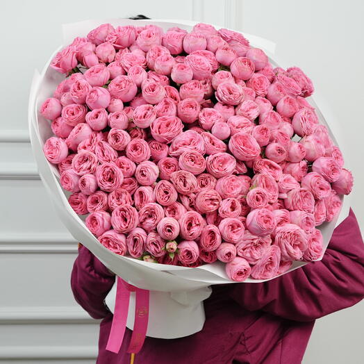 51 Pink Peony Rose Giselle Bouquet