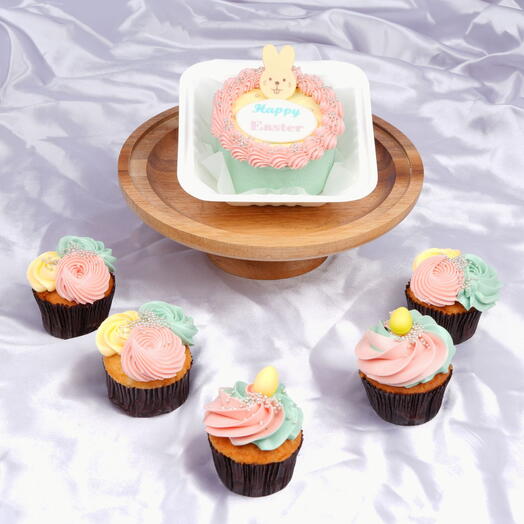 Coffret cupcake vanille de Pâques et gâteau bento
