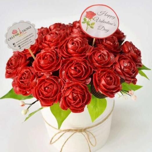 Капкейковый букет Розовая любовь