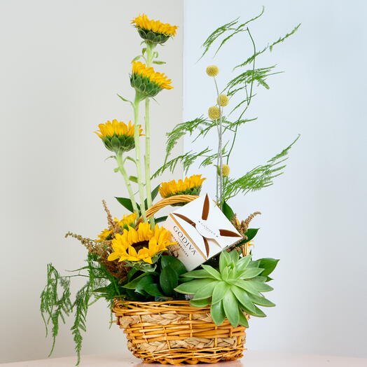 Цветочная композиция «Подсолнуховый сюрприз»