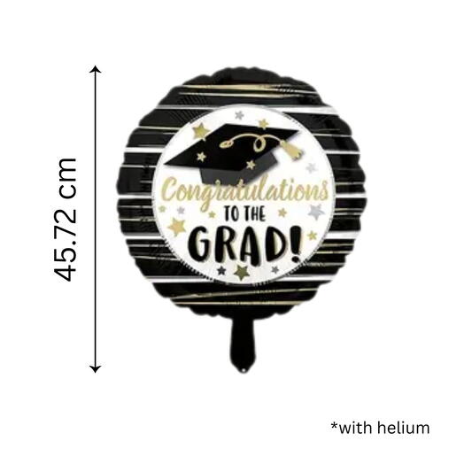 Черно-золотой градиентный шар 18"