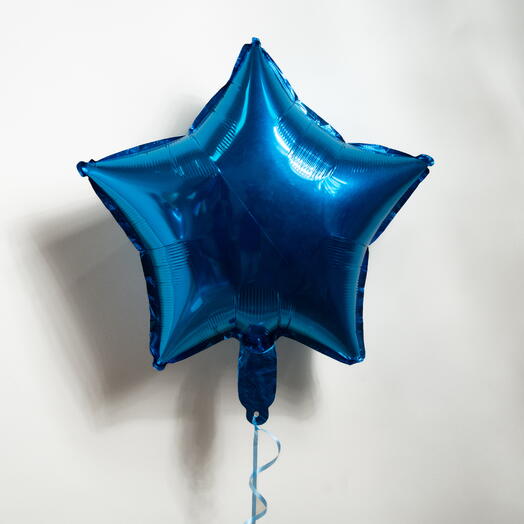 Тёмно-синий фольгированный шар в форме звезды  7397
