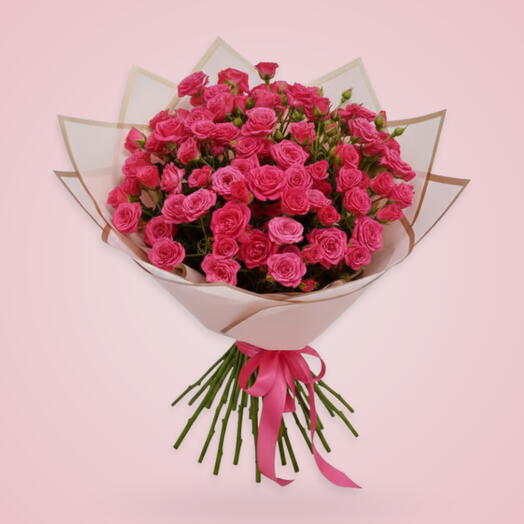 Седьмое небо:10 стеблей великолепных розовых мини-роз