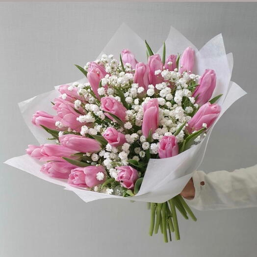 21 Pink Tulip Bouquet