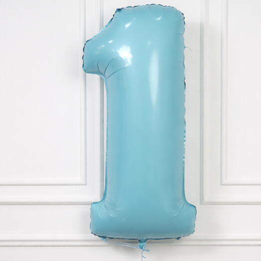 Pastel Blue Number Foil Balloon (0-9)
