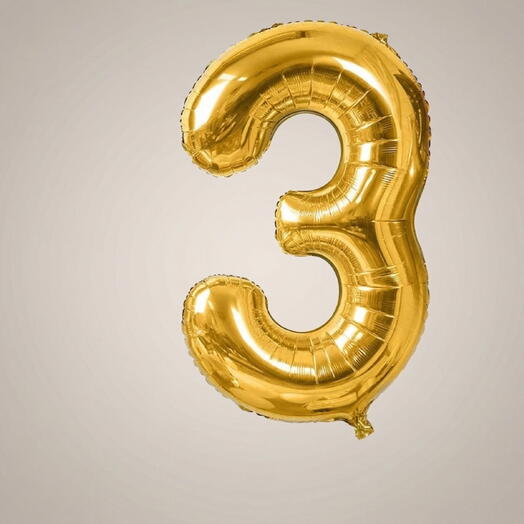 بالون هيليوم رقم 3 باللون الأزرق مقاس 32 بوصة – زينة لعيد الميلاد والذكرى | أبوظبي