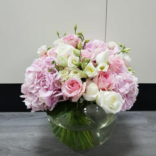 Flowers composition in a vase