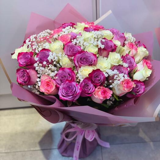 Смешанный букет роз