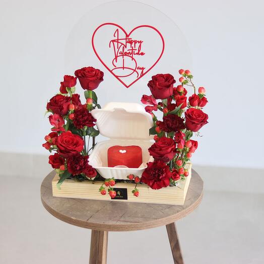 Happy Valentine Red Rose-cake stand