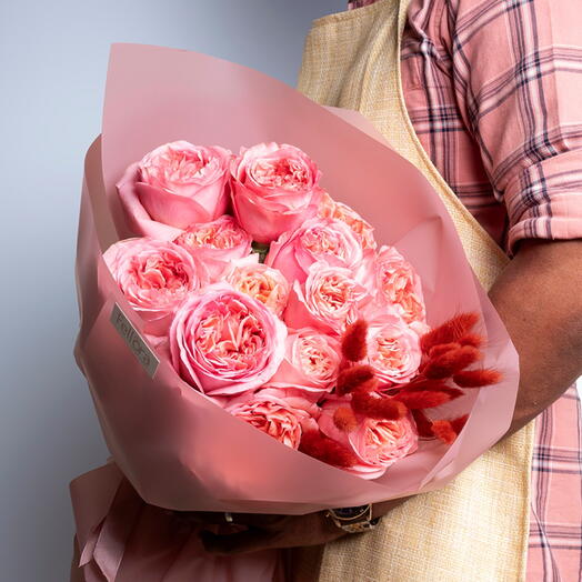 15 Pink Premium Roses Bouquet - 1479