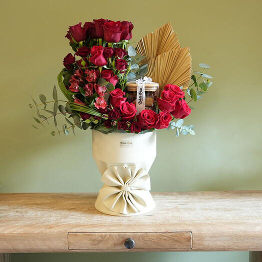 Vase Saint-Valentin au chocolat