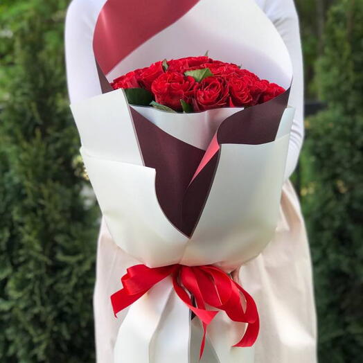 Bouquet de 25 roses rouges