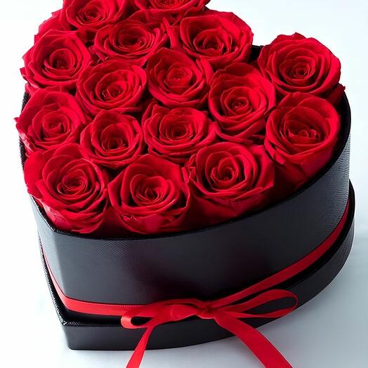 Boîte en forme de cœur rouge