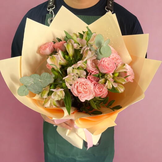 💖 Romantic in Pink! Pastel Peach Arrangement with Pink   White Flowers! So Dreamy! RomanticGifts PastelFlowers