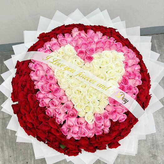 401 Микс роз с дизайном в форме сердца